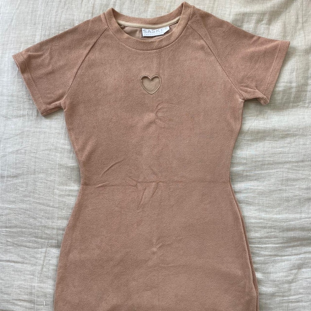 SASKI The Sweetheart Dress in Biscuit NWOT